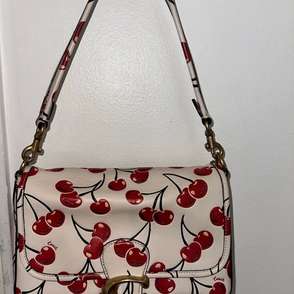 Coach Cherry Print Shoulder Bag - White and Red